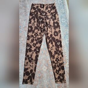 Offline By Aerie Brown Floral Leggings Size Medium